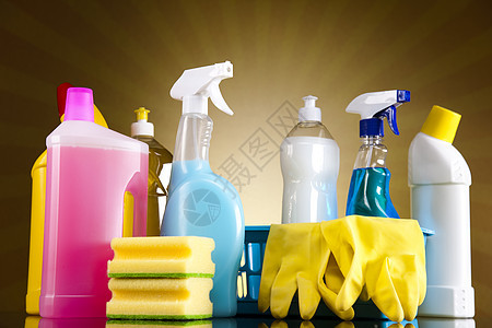 清洁 家庭工作丰富多彩的主题洗涤剂消毒剂卫生刷子消毒工具家务洗手间化学品海绵图片