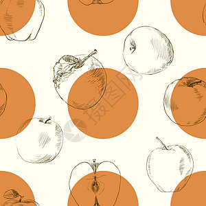 无缝模式苹果墙纸纺织品植物装饰叶子食物卡通片织物打印季节图片
