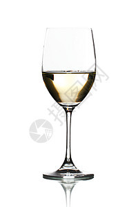 白葡萄酒杯高脚杯美食饮料黄色玻璃工作室反射白色酒精奢华图片