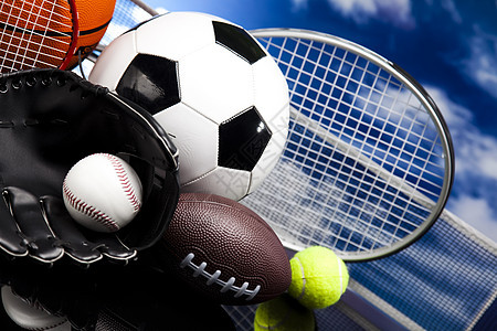 体育设备细节 生动多彩的主题反射网球羽毛球手球篮球手套行动竞赛运动橡皮图片