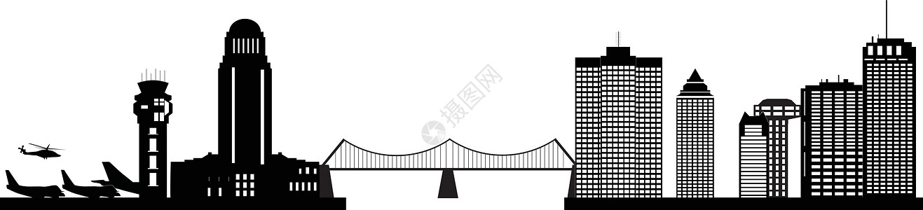 蒙特利尔市地平线建筑学插图建筑运输摩天大楼城市天际剪影飞机景观图片