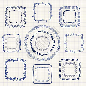 手制的面条框架 设计要素礼物床单滚动涂鸦收藏边界叶状学校叶子雪花图片