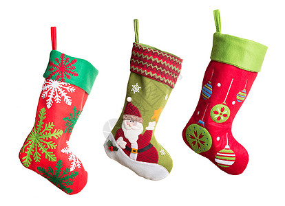 麋鹿圣诞老人圣诞丝袜短袜装饰展示装饰品礼物活力库存风格传统白色背景