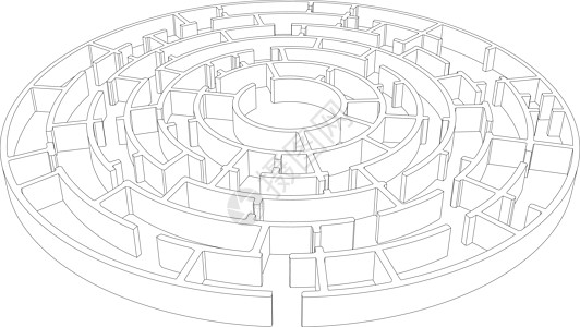 电线框架圆形迷宫 矢量绘画草图圆圈图片