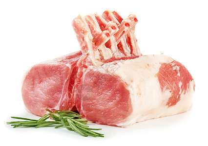 原生肉生食红肉猪肉肉类叶子替代品饮食工作室羊排猪排背景图片