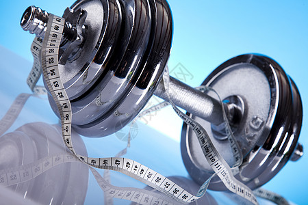 体重丧失 身体健康 亮度多彩的音调概念饮食卷尺活力重量尺寸肌肉测量杠铃运动数字图片