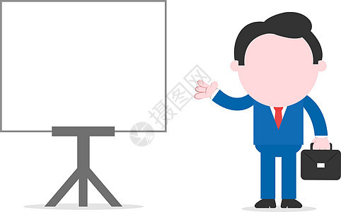 身挂图的商务人士商业木板插图训练办公室卡通片商务广告牌经理手势背景图片