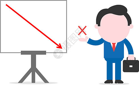 手持箭头的实业家剪贴失败损失投资人士市场公文包沮丧商业衰退图片