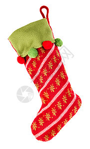 圣诞丝袜装饰品库存风格礼物白色红色装饰短袜传统图片
