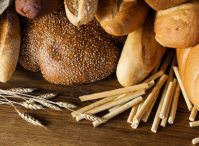 面包分包金子粮食早餐纤维面团核桃蛋糕小麦包子饮食图片