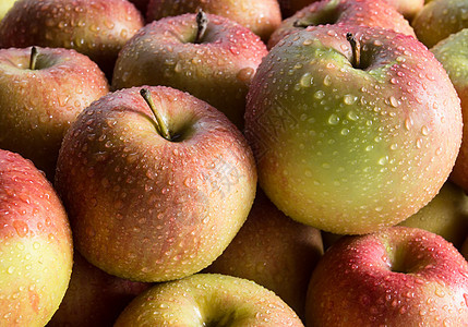 苹果水果活力摊位市场黄色红色食物生活图片