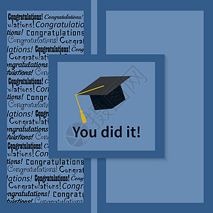贺卡与祝贺毕业结业者大学插图学生智慧文凭庆典成功证书学士卡片图片