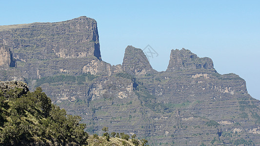 埃塞俄比亚 非洲Semien山国家公园旅行岩石植物群全景山脉旅游风景图片