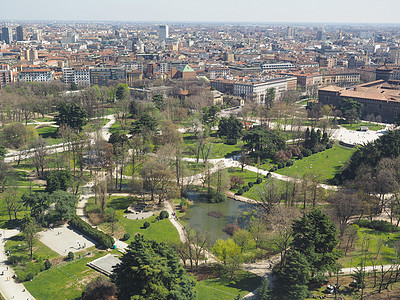米兰空中视图天线场景公园城市地标建筑学景观建筑图片