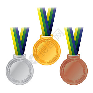 奥林匹克金银铜奖章 金银铜背景图片