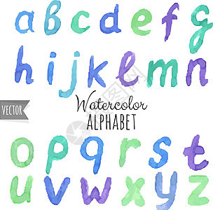 水颜色字母表孩子们字体水彩彩绘儿童插图彩虹文字水彩字手绘背景图片