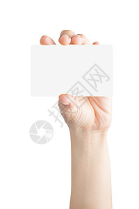 女性手持空白卡营销商业白色销售量身份信用女士卡片手指手臂图片