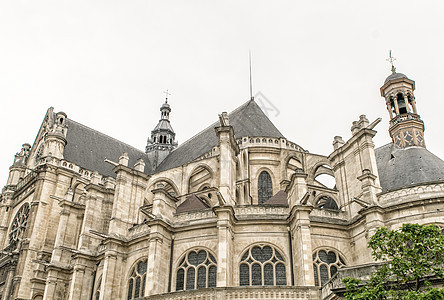 巴黎圣尤斯塔什教堂文化建筑宗教石头历史旅行教会地标建筑学城市图片