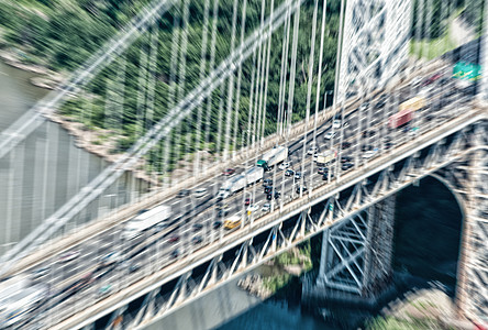 乔治·华盛顿大桥 纽约的模糊空中视图C图片