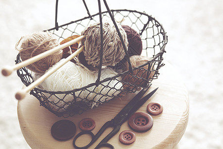 编织房子针织纽扣工艺生活装饰篮子闲暇爱好羊毛图片