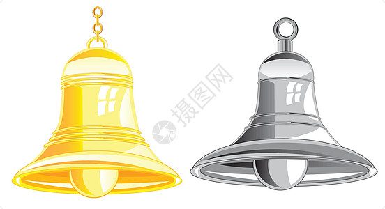 两铃戒指警报经典金子信号磷光编队注意力会议插图图片