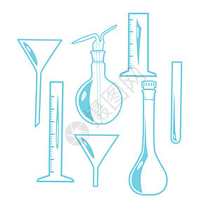 实验室设备化学测试蓝色测量生物学医疗烧瓶材料液体科学背景图片