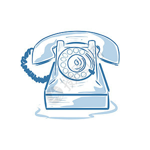 旧电话服务器具盘子电讯古董白色旋转蓝色热线商业图片