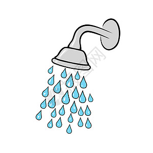 阵雨头淋浴飞溅浴室插图管道飞沫喷头液体运动卫生图片