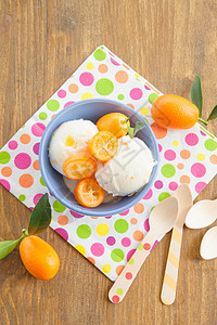 冰淇淋加橙子果味香草食谱橘子蓝色糖果冷冻水果圆点图片