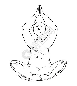 冥想和僧人呼吸女士男人中医身体瑜伽女孩男生插图成人图片