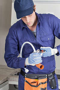 管道工修管子财产工作修理男人修理工扳手套装工具维修职业图片