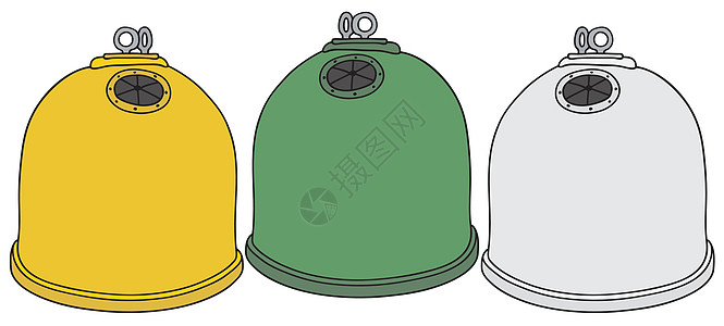 回收集装箱升降机金属垃圾箱黄色卡通片绿色垃圾白色塑料玻璃图片