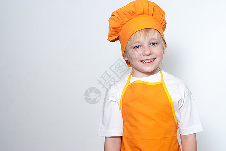 做厨师的孩子勺子厨房戏服烹饪情感女孩美食童年快乐用具图片