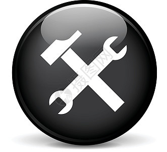 工具工具图标圆圈黑色圆形灰色扳手按钮技术网络服务维修图片
