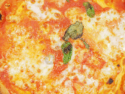 玛格丽塔比萨饼背景营养美食蔬菜饮食绿色素食园艺图片