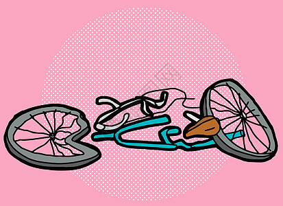 压碎的自行车粉红色图片