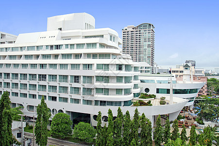 泰国帕塔亚旅馆大楼和海滩的空中观景情况海岸水池天空海洋景观天际假期支撑旅行城市图片