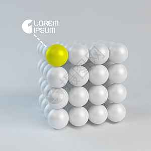 一个由多个球体组成的立方体 3d 矢量图解数字物理珠子原子知识生物学网络宏观化学科学图片