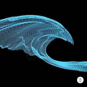 网格背景摘要 水面 矢量图矩阵格子海浪科学推介会波纹波浪状协会技术节点图片
