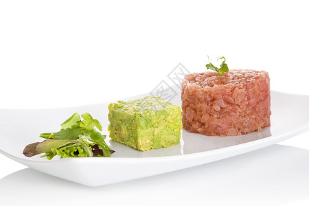 沙门塔雷饮食起动机鞑靼盘子食物美味海鲜熟食沙拉烹饪图片