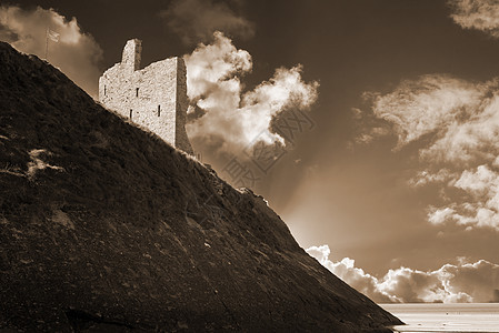 城堡和悬崖边的墙壁图片