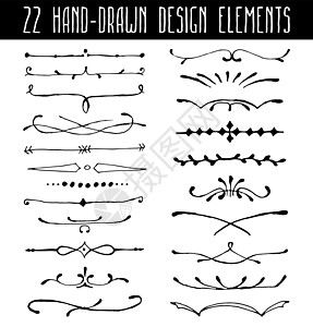 一套手工绘制线边界分界线和设计元件图片