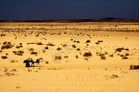 生活在突尼斯沙漠中的人蓝光沙漠土地旅行卡车蝶鞍棕色蓝色绿洲图片