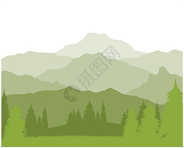 山地景观气候草本植物插图环境水平木头生态爬坡绿色针叶图片