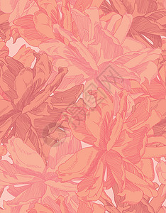 无缝纹理插图打印植物装饰墙纸织物风格纺织品素描背景图片