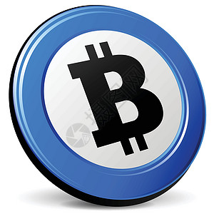 比特币图标按钮货币蓝色网络圆圈点对点硬币互联网白色图片