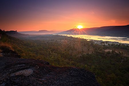 日出石头太阳蓝色公园国家历史天空绿色岩石艺术图片