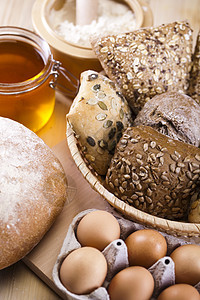 烘烤商品 面包 生动的颜色 自然的音调面团面包师包子粮食农业饮食面粉早餐食物酵母图片