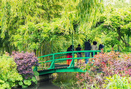 法兰西特莱尼莫内在春日的花园旅行房子池塘植物艺术绘画季节地标艺术家印象派图片