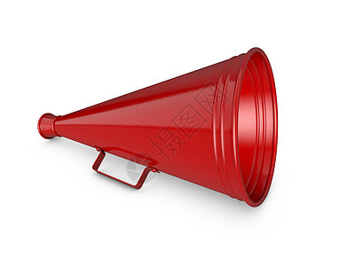 白色上隔离的红喇叭讲话广播插图民众扬声器放大器播送公告扩音器噪音图片